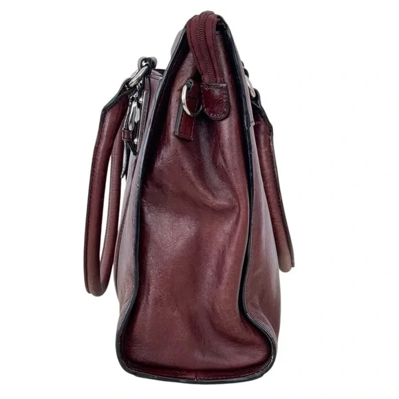 Wilsons Leather Computer Bag Attache 100% Genuine Leather Oxblood Red/Brown - Picture 3 of 13